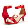 thumbnail image 4 of BURUDANI Women's Fashion Ankle Strap Stilettos Low Heel Open Toe Sandals Party Dress Shoes RED Size 5.5, 4 of 5