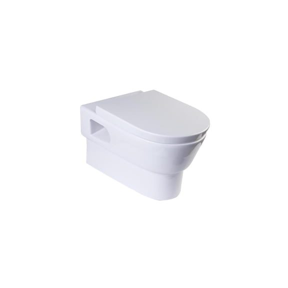 HomeStock Gothic Grandeur Round Modern Wall Mount Dual Flush Toilet - Sleek Wall-Mounted Design with Ultra Low Flush Options for Modern Bathrooms
