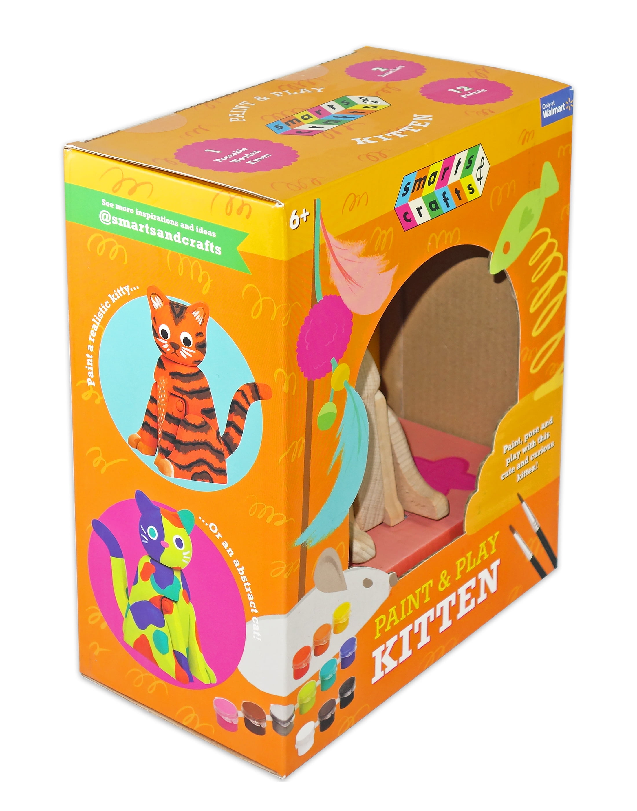 Smarts & Crafts Paint & Play Kitten,15 Pieces, for Children 6 years and up