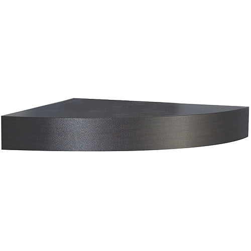 InPlace Modern 12" x 11.8" Espresso Floating Corner Shelf