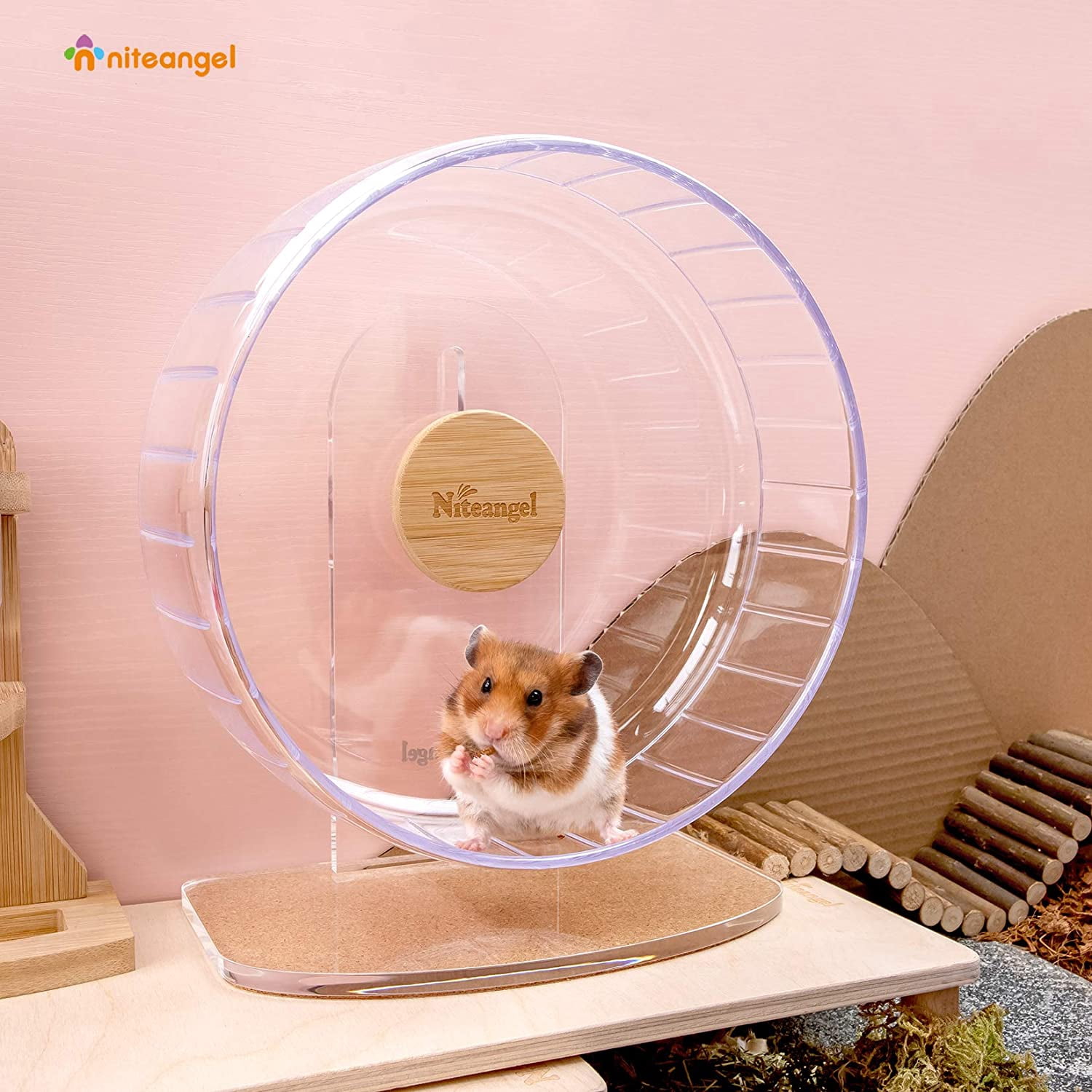 Super-Silent Hamster Exercise Wheels: - Quiet Spinner Hamster Running Wheels with Adjustable Stand for Hamsters Gerbils Mice Or Other Small Animals