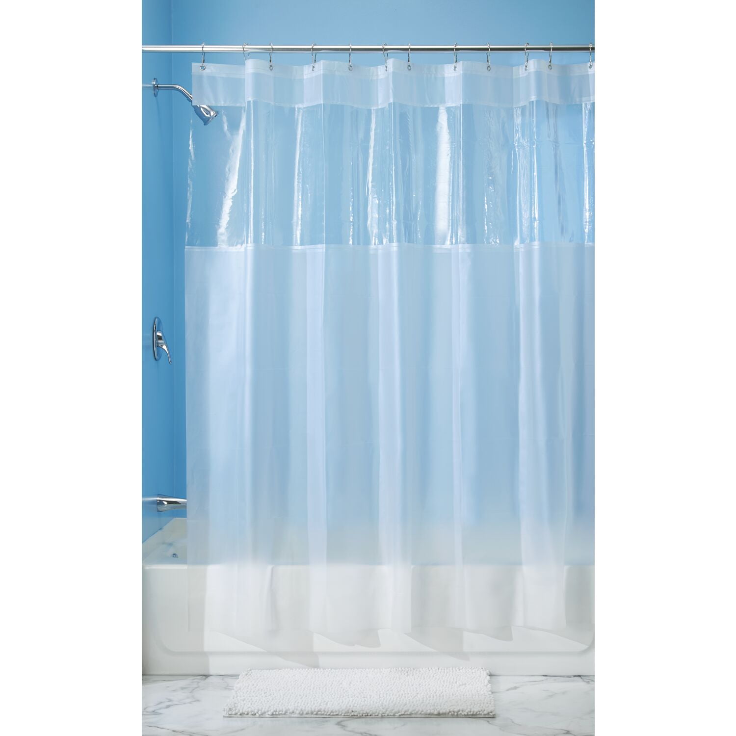 InterDesign Hitchcock EVA Shower Curtain, Stall 54" x 78", Clear