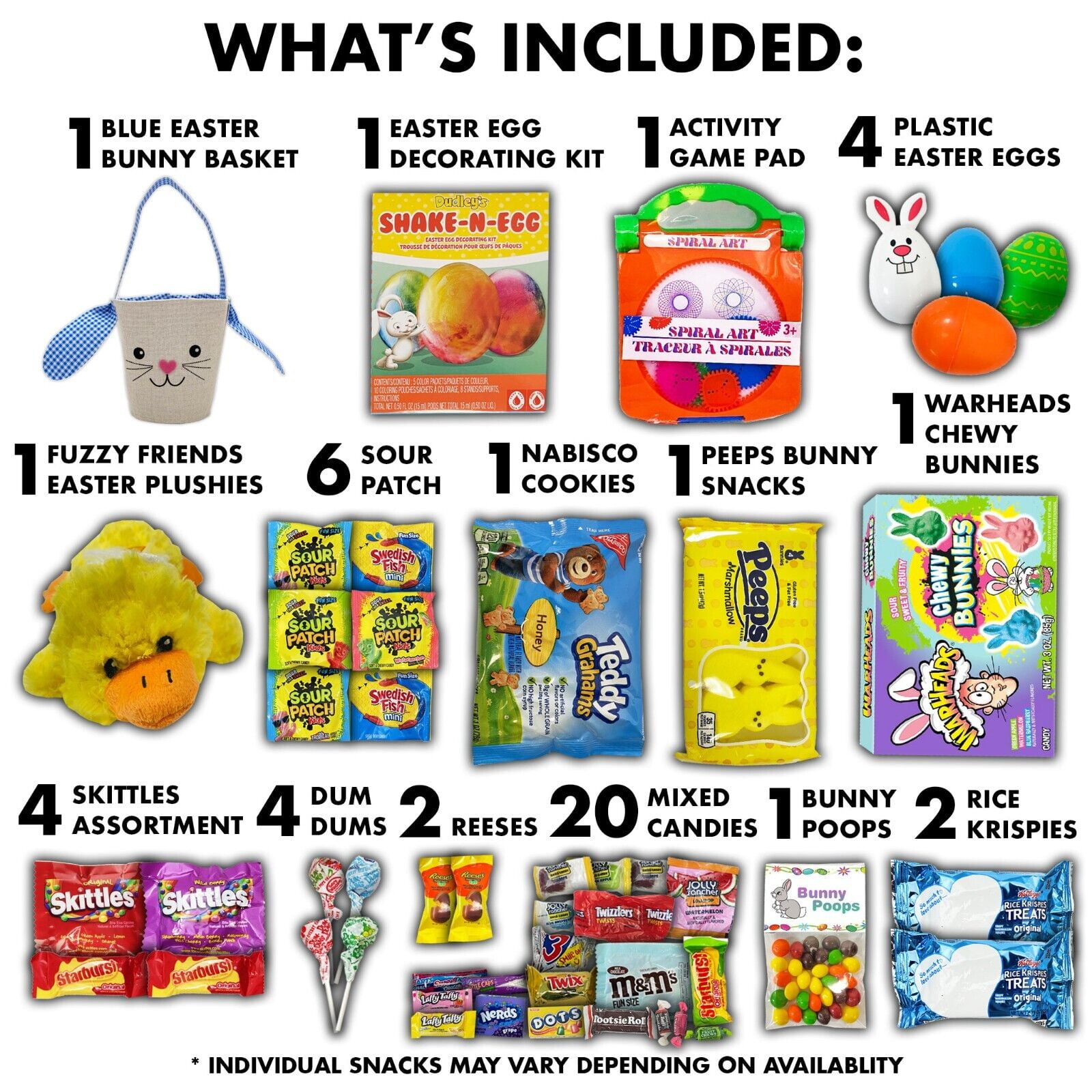 Fun Flavors Box Blue Easter Basket Fillers Candy Chocolates Snacks Gift Box