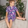 thumbnail image 3 of Balery Skull rainbow mushroom colorful Conjunto de Pijama Infantil de Manga Corta con Estampado – Ropa de Dormir de Algodón Suave-X-Large, 3 of 5