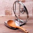 thumbnail image 2 of Stainless Steel Pan Pot Cover Lid soup spoon rests Pot Rack Stand Spoon Holder Stove Organizer Home Storage Soup Spoon Rests Kitchen Tools, 2 of 8