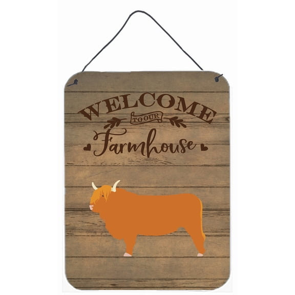 Caroline's Treasures CK6764DS1216 Highland Cow Welcome Wall or Door Hanging Prints, 12x16, multicolor
