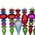 thumbnail image 3 of Northlight 6ct Glittered Finial Asymmetrical Glass Christmas Ornament Set 6.5" - Red/Green, 3 of 3
