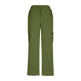 thumbnail image 4 of ITSAME Womens Cargo Pants, Drawstring Loose Active Fit Straight Leg Fashion Travel Hiking Pants Green L, 4 of 6