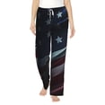 thumbnail image 2 of Lsque American Flag Waving Print Print Women's Pajama Pants, Lounge Pant - Comfortable Home Wear,Elastic Waistband, Stylish Design-Small, 2 of 9