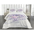 thumbnail image 3 of Ambesonne Bridal Quilted Bedspread Set 3 Pcs, Shabby Hydrangeas, Queen Size, Purple and Pale Pink, 3 of 5