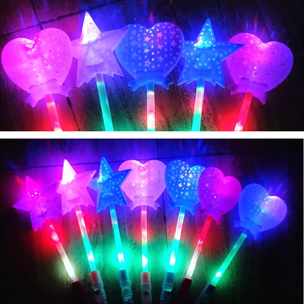 LED Flashing light up stick Colors Glow Rose Star Wand Party Concert Favor New 
