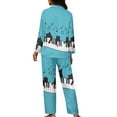 thumbnail image 2 of Renewold Halloween Button Pajama for Women Set Relaxed Piano Notes Black Cats Crew Neck Shirt 2pcs Breathable Home Life Sleep Wear Breathable Athletic Clothing Size XL, 2 of 6