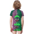 thumbnail image 3 of Suicide Squad Boys 2-Piece Swimsuit Set, Short Sleeve Rash Guard & Swim Trunks, 3 of 7