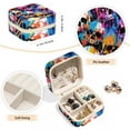 thumbnail image 4 of PhooArto Small Jewellery Box, Coloful Skulls Splash Pattern Portable Travel Mini Jewelry Case for Women Leather Ring Organizer, 4 of 5