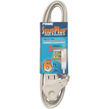 2 Wire Attached Cord - Prime Wire 6-Foot 16/3 SPT-2 3-Outlet Cord, Almond