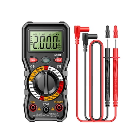 ARCADORA Digital Multimeter AC/DC Voltage Current Resistance Diode Continuity Tester 2mA-10A 200mV-600V Portable Electrical Tester