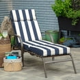 Mainstays 72" x 21" Navy Blue Stripe Rectangle Chaise Lounge Cushion, 1 ...
