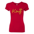 thumbnail image 2 of Wild Bobby, King Gold Script, Pop Culture, Women Slim Fit Junior Tee, Red, Large, 2 of 4