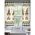 thumbnail image 2 of Spring Bee Gnomes Sheer Curtains 72 Inch Length 2 Panels Set Window Treatments, Sunflowers Black Checkered Rod Pocket Semi Curtains for Living Room/Bedroom/Kitchen Décor, 104"W x 72"L, 2 of 7