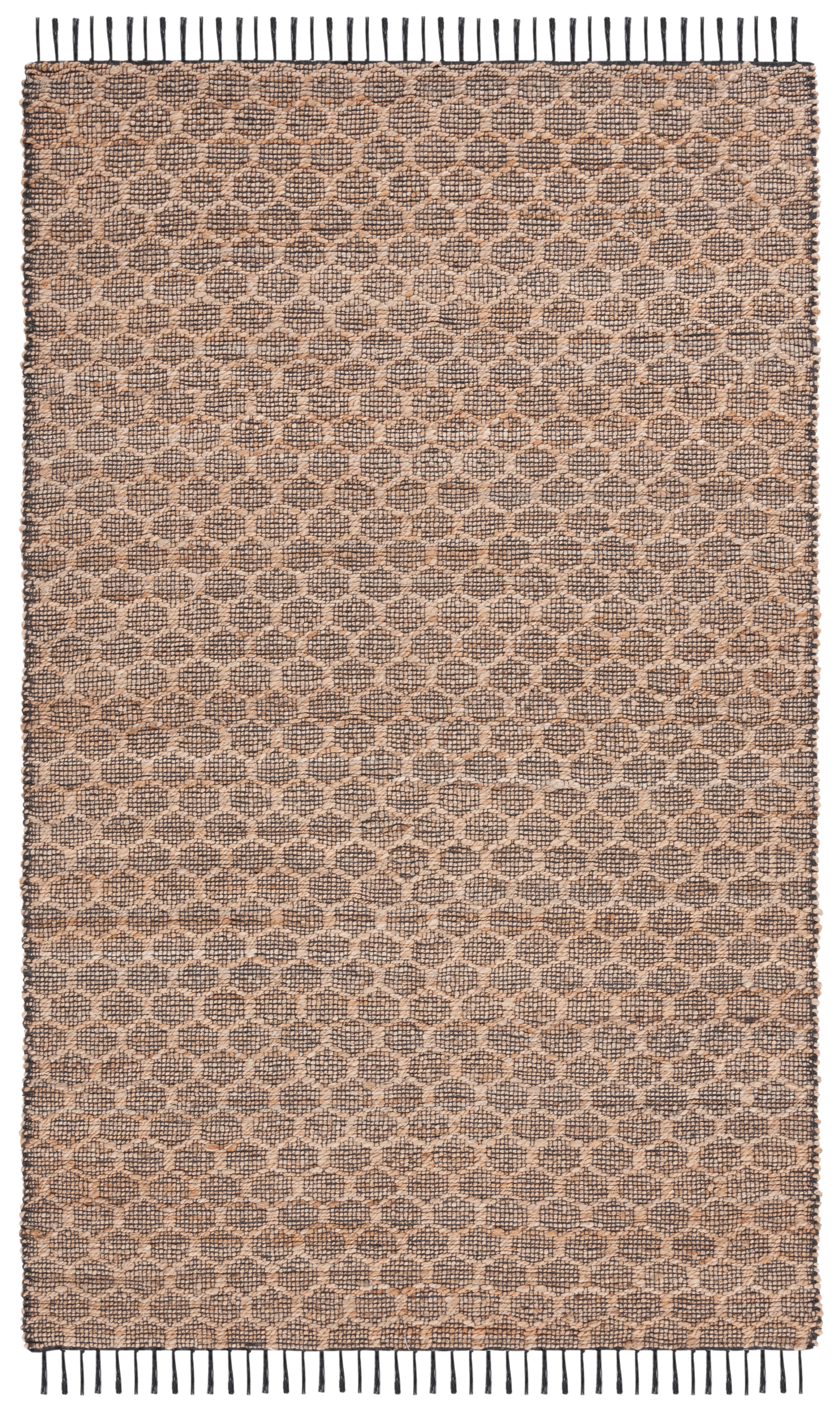 SAFAVIEH Cape Cod Fallon Geometric Area Rug, Charcoal/Natural, 5' x 8'