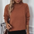 thumbnail image 5 of Sweaters for Women, Women's Casual Round Neck Long Sleeve Sweater Knitted Stripe Loose Blouse, 5 of 9