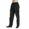 thumbnail image 2 of Toptie Men's Black Baggy Chef Pant Elastic Waist, Good for Winter, 2 of 6