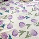 thumbnail image 3 of Juego de cama de 3 piezas de algodón grueso con diseño de flores moradas, suave y transpirable para cama de 1,2 m, 3 of 5