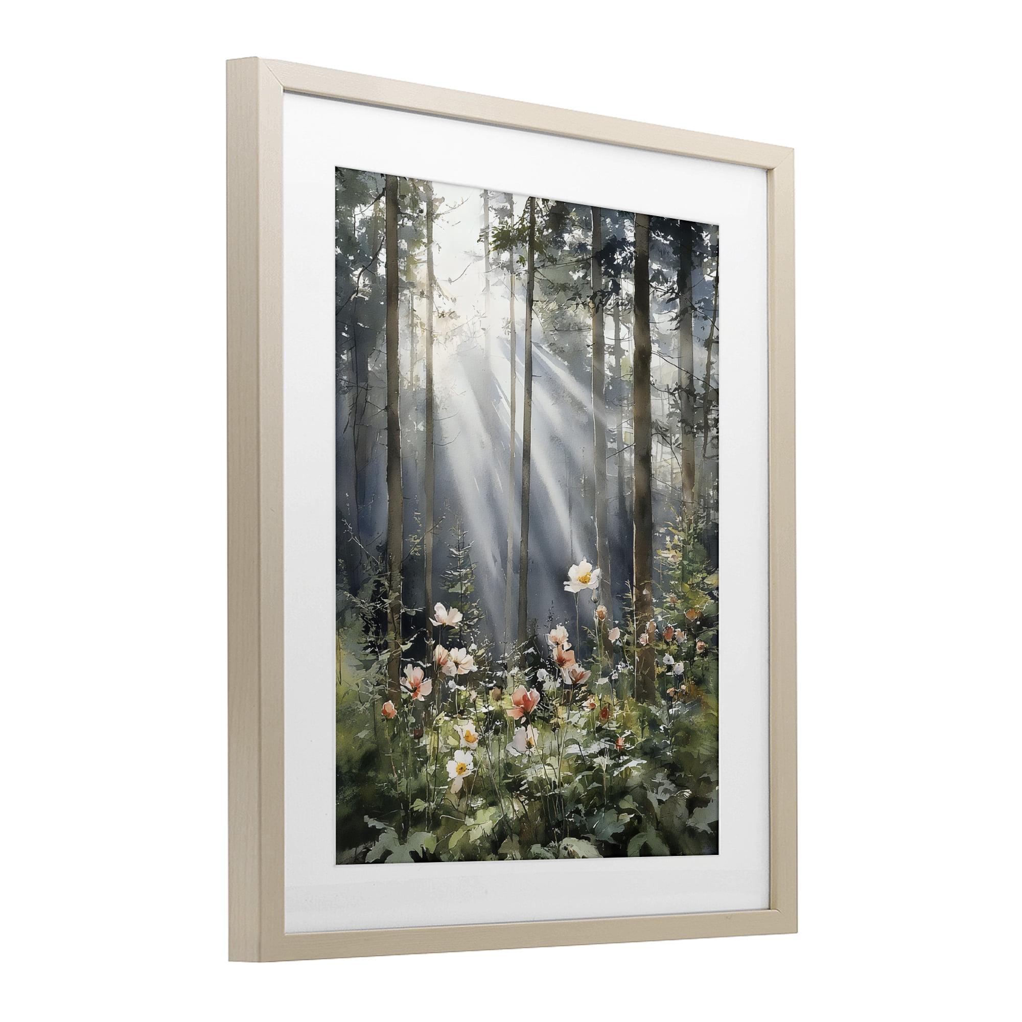 Stupell Industries Sunlit Woods In Morning Birch Framed Print Under Glass, design by Franklyn Gregory