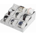 thumbnail image 1 of Watch Holder Velvet Watch Display 3 Layer Organizer Box Case Watch Organizer for Men Watch Organizer Bracelet Pillows Jewelry Display, 1 of 5