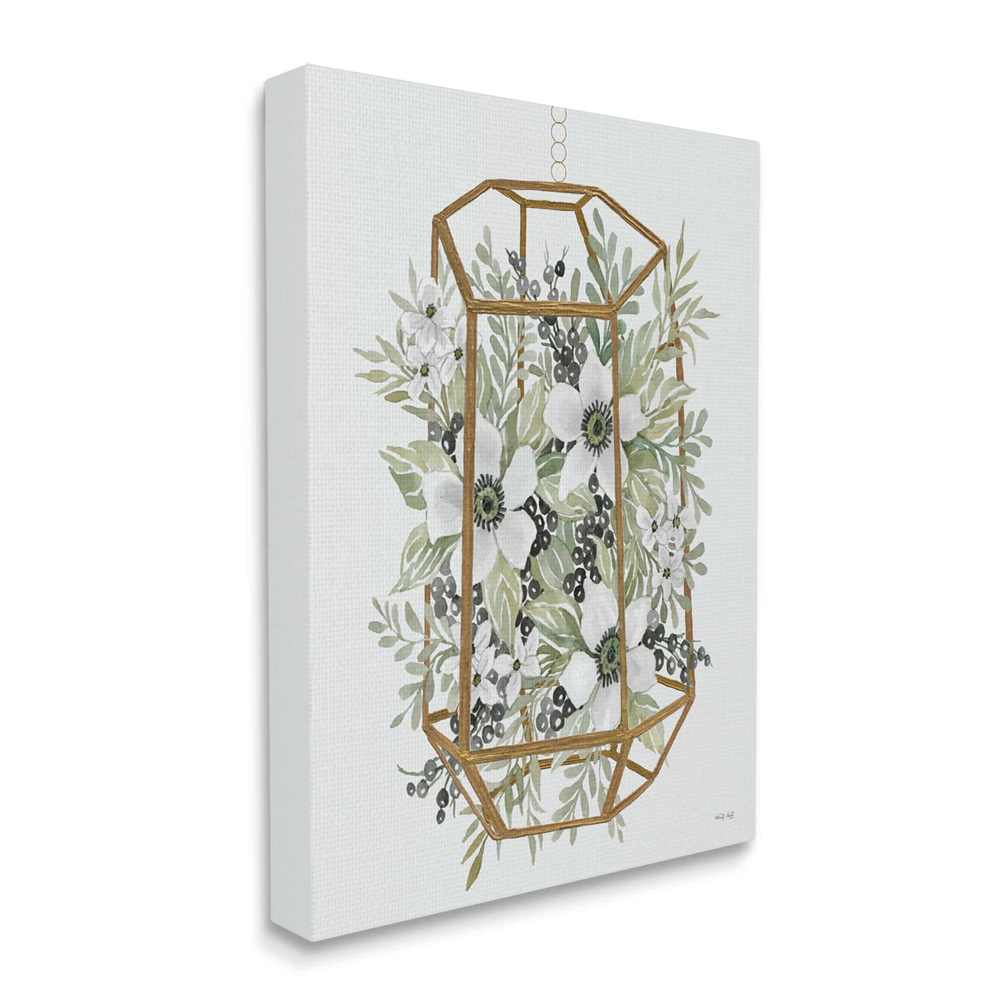 Cindy Jacobs White Floral Poppies Botanical Berries 24" x 30" Painting Canvas Art Print, by Stupell Home Décor