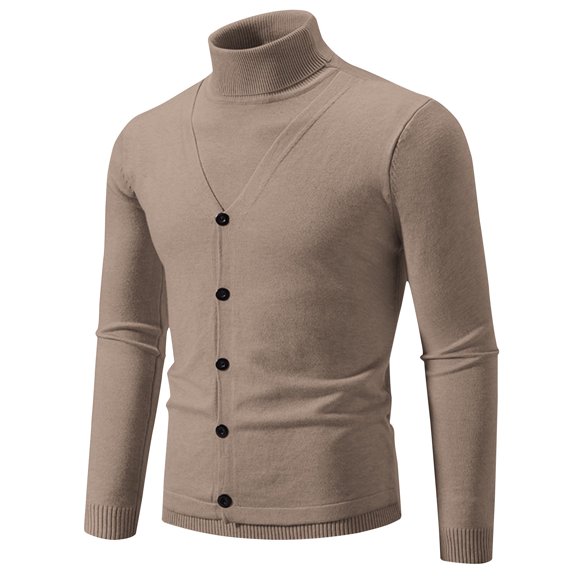 NaWent Sweater for Men Slim Fit Turtleneck Button Down Solid Long Sleeved Round Neck Casual Knitted Twisted Pullover Winter Fashion Sweaters today deals clearance items
