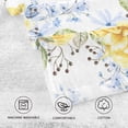 thumbnail image 4 of Dreamtimes Yellow and Blue Rose Flowers Cotton Towels Set 2 Pcs Absorbent Hand Towel Face Towels Kitchen Towels Bath Towels for Bathroom Laundry Room Kitchen 16 x 28 Inches, 4 of 7