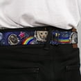 thumbnail image 4 of Buckle-Down Belt, Seatbelt Buckle Belt, Astronaut Cats In Space Rainbows Stars, 34 to 52 Inches, 4 of 9