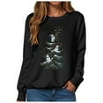 thumbnail image 6 of Kaprioy Sweatshirts for Women Snow Tree Prints Fall Fashion Clothing Long Sleeve Shirt Christmas Gift Pullover Tops Black, XXL, 6 of 6