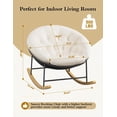 thumbnail image 2 of Oversized Rocking Chair Nursery, Modern Nursery Rocking Chairs with Padded Seat, Large Comfy Saucer Chair and Reading Chair for Adults Suitable for Bedroom, Living Room, Porch, Patio (Beige), 2 of 5