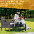 thumbnail image 7 of 3 Pcs Outdoor Patio Furniture Sets, Outdoor Patio Rattan Chair with Side Coffee Table, Conversation Set Outdoor for Yard Garden Backyard Lawn(Gray), 7 of 7