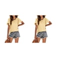 thumbnail image 3 of Minnieouse Camiseta de mujer con volantes de Color sólido cuello estética linda blusa suelta fiesta noche Club verano Top niñas ropa Type11 NO11, 3 of 6