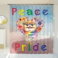 thumbnail image 3 of Peace Love Pride Persian with Rainbow Sunglasses LGBT LGBTQ+ Shower Curtain Cat Lover Kitten Owner Gifts Waterproof Bathroom Bathtub Curtain - 01004, 3 of 5