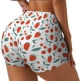 thumbnail image 2 of Wukai Strawberries Print Pack Biker Shorts for Women Yoga Workout Gym Running Scrunch Active Shorts-X-Large, 2 of 8