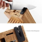 McCook 15-Piece Stainless Steel Knife Set,MC19 Knife Block Set with Built-in Sharpener,Chef Knife for Home