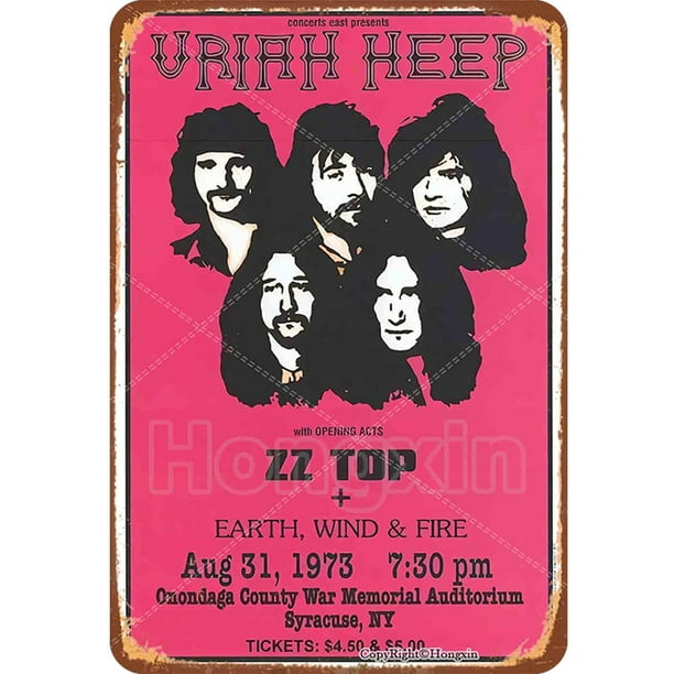 Placa Metal Vintage ZZ TOP Band Pintura Hierro Rectangular Arte La Pared 20x30cm