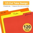 thumbnail image 3 of ViVin File Folder with 1/3 Cut Tabs, Fits Letter Size, 100 Pack, for School and Office(2nd Multicolored), 3 of 8
