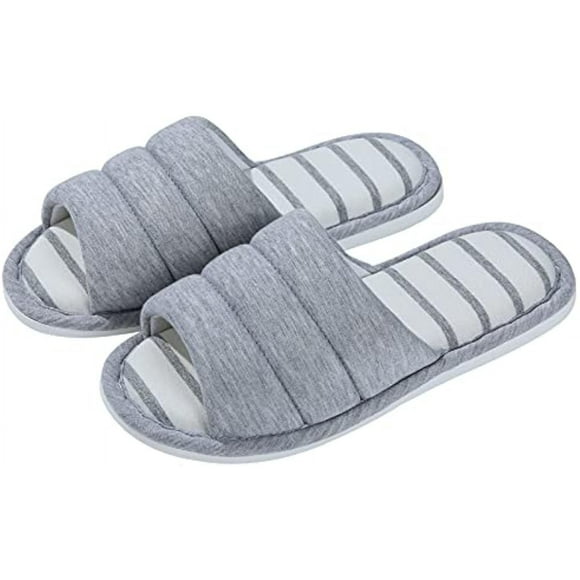 Women's Soft Indoor Slippers Open Toe Cotton Memory Foam Slip on Home Shoes House Slippers