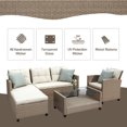 thumbnail image 3 of Patio Furniture Sets, 4-Piece Outdoor Sectional Sofa Set with Loveseat and Lounge Sofa, Armchair, Coffee Table, All-Weather Wicker Furniture Conversation Set for Backyard Garden Pool, Q16391, 3 of 11