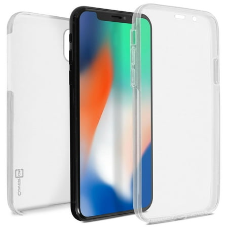 CoverON Apple iPhone XS / iPhone X / 10S / 10 Case, SlimGuard Series Slim Fit Premium Full Body Phone Cover - HD Clear