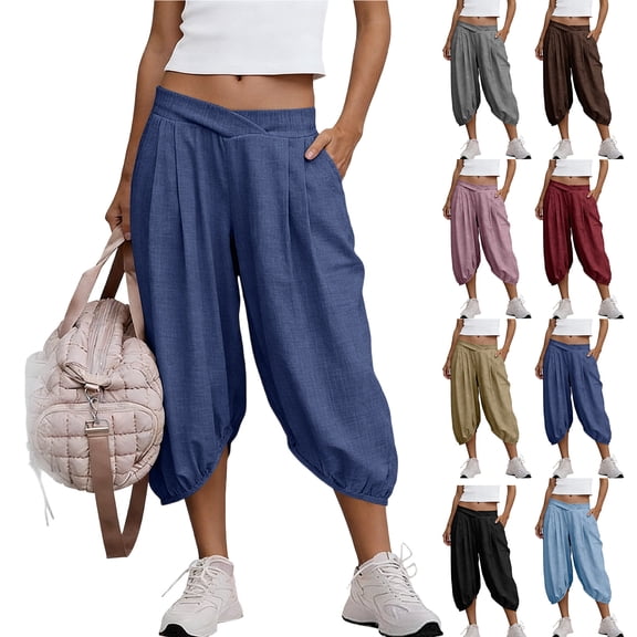 YHAJDS Ladies Shorts Solid 7 Inches Loose Casual Everyday Summer Essential Hot Weather