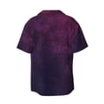 thumbnail image 6 of Lsque Black Dark Blue Purple print Men's Cuban Collar Short Sleeve Shirt Summer Beachwear Casual Button Down Fashionable Vacation Leisure Shirt-Large, 6 of 7