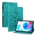 thumbnail image 2 of FJLBDE Case for Oppo Realme Pad Mini 8.7 inch 2022, Embossed Flower PU Leather Flip Wallet Folio Stand Cover, Green, 2 of 7