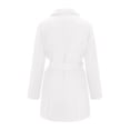 thumbnail image 4 of WEIYLL Womens Fleece Jackets Double Long Sleeve Belt Dress Solid Color Mid Length White Fall Clothes Size S, 4 of 5