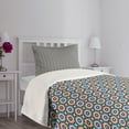 thumbnail image 3 of Ambesonne Moroccan Quilted Bedspread Set 2 Pcs, Mosaic Circular Design, Twin Size, Multicolor, 3 of 5